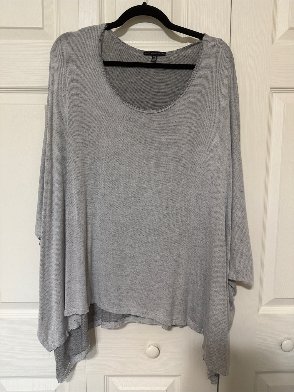 Truly Madly Deeply Heather Grey Draped Scoop Neck Tunic